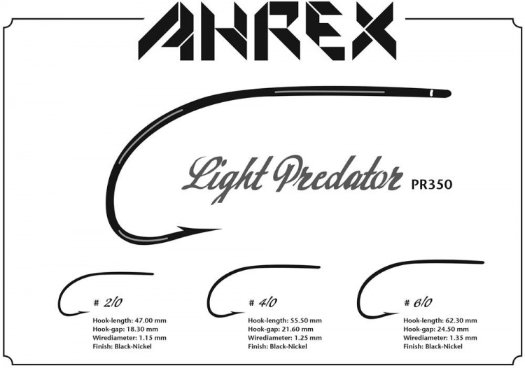 Ahrex Pr350 Light Predator, Barbed #6/0 Fly Tying Hooks
